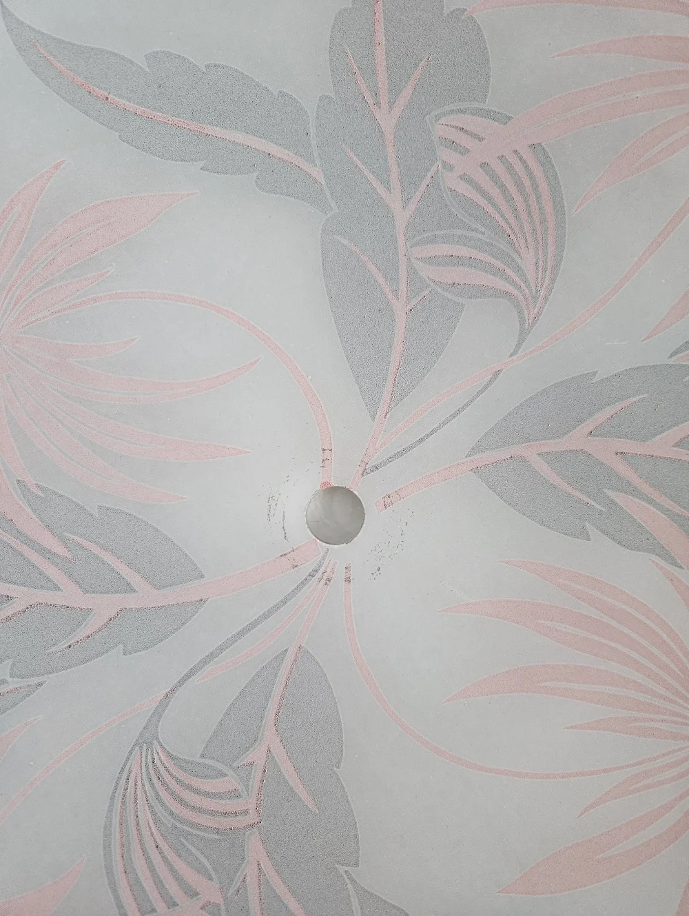 Vintage Mid Century Modern Palm Leaf/Palm Tree Ceiling Flush Mount Light Shade